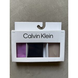 Calvin Klein Invisibles 3 Pack Seamless Thong Panties Size S Purple Black Nude